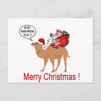 Cartes Pour Fêtes Annuelles Noël au chameau de la Journée avec Père Noël