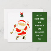 Cartes Pour Fêtes Annuelles Noël au golf (Devant / Derrière)