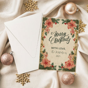 Cartes Pour Fêtes Annuelles Noël au houx baroque