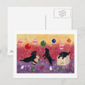 Cartes Pour Fêtes Annuelles Noël au Labrador noir (Devant / Derrière)