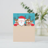 Cartes Pour Fêtes Annuelles Noël au Père Noël avec rennes (Debout devant)