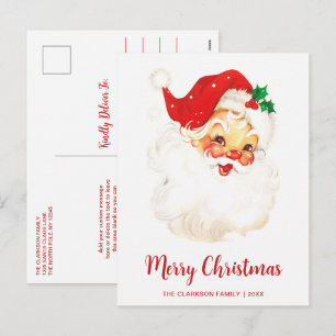 Cartes Pour Fêtes Annuelles Noël au Père Noël Vintage