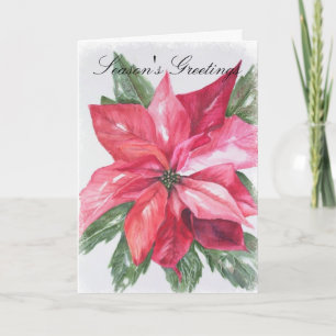 Cartes Pour Fêtes Annuelles Noël au poinsettia rouge