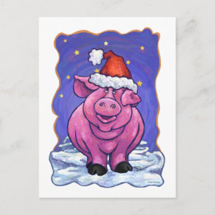 Cartes Pour Fêtes Annuelles Noël au porc
