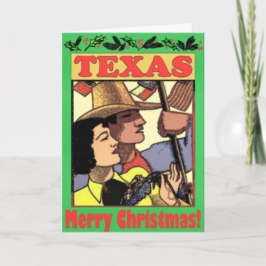 Cartes Pour Fêtes Annuelles Noël au Texas (Devant)
