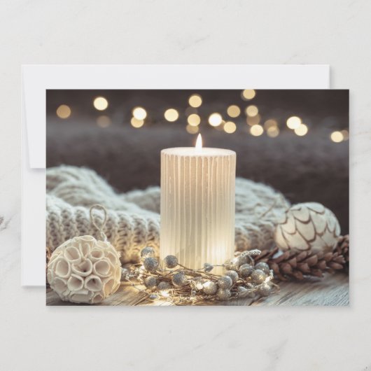 Cartes Pour Fêtes Annuelles Noël aux bougies blanches (Devant)