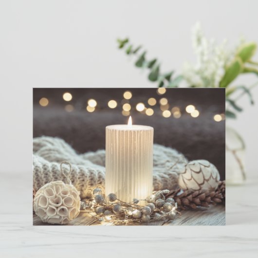 Cartes Pour Fêtes Annuelles Noël aux bougies blanches (Debout devant)