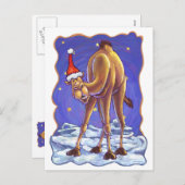 Cartes Pour Fêtes Annuelles Noël aux chameaux (Devant / Derrière)