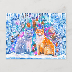 Cartes Pour Fêtes Annuelles Noël aux chats d'hiver