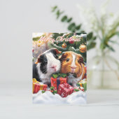 Cartes Pour Fêtes Annuelles Noël aux cochons de Guinée (Debout devant)