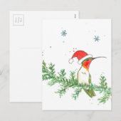 Cartes Pour Fêtes Annuelles Noël aux colibris (Devant / Derrière)