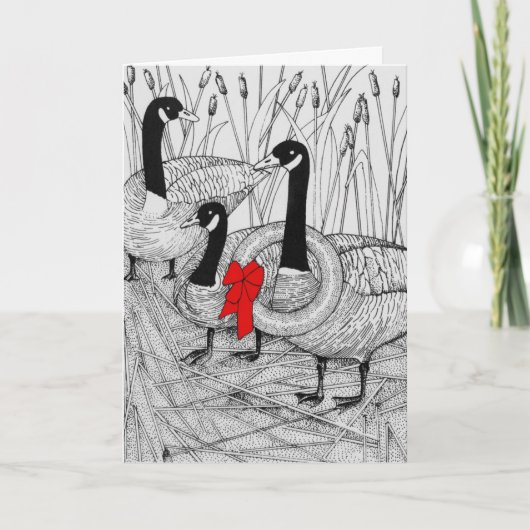 Cartes Pour Fêtes Annuelles Noël aux Oies canadiennes (Devant)