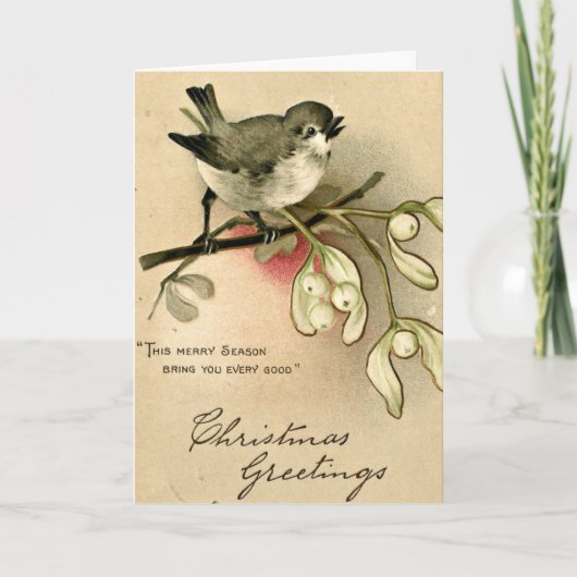 Cartes Pour Fêtes Annuelles Noël aux oiseaux vintages (Devant)
