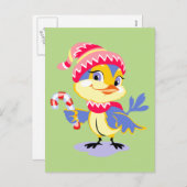 Cartes Pour Fêtes Annuelles Noël aux poulets mignons (Devant / Derrière)
