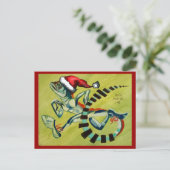 Cartes Pour Fêtes Annuelles Noël avec le basilic (Debout devant)