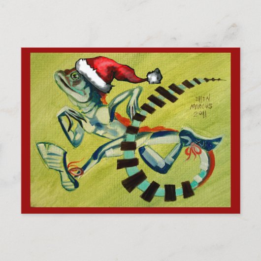 Cartes Pour Fêtes Annuelles Noël avec le basilic (Devant)