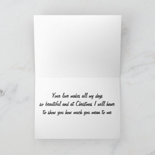 CARTES POUR FÊTES ANNUELLES NOËL AVEC LE SILHOUETTE D'AMOUREUX (Intérieur)