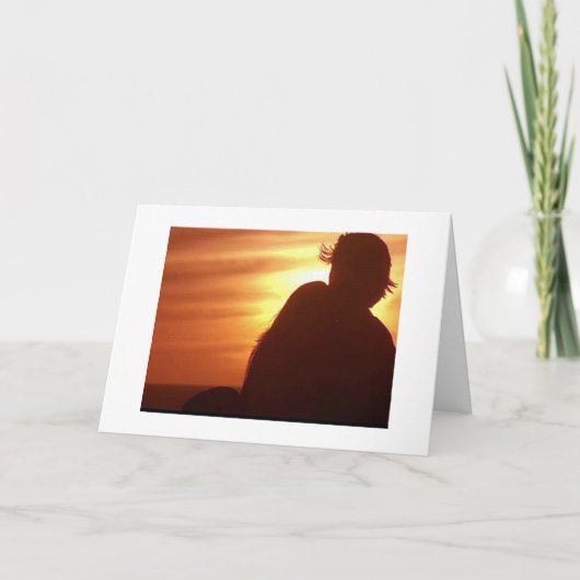CARTES POUR FÊTES ANNUELLES NOËL AVEC LE SILHOUETTE D'AMOUREUX (Devant)