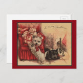 Cartes Pour Fêtes Annuelles Noël avec mes chiots (Devant / Derrière)