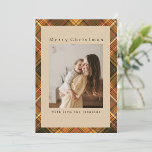 Cartes Pour Fêtes Annuelles Noël avec photo personnalisée à carreaux