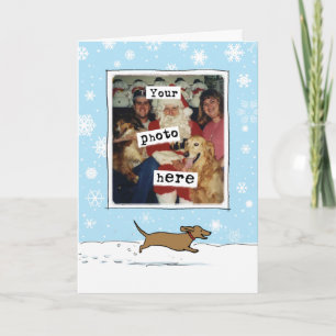 Cartes Pour Fêtes Annuelles Noël avec un chien de Vienne Votre photo Doux