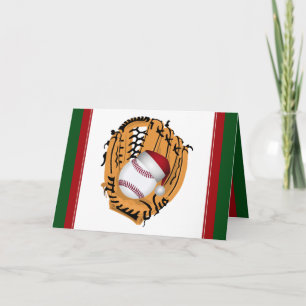 Cartes Pour Fêtes Annuelles Noël Baseball Mitt et Ball