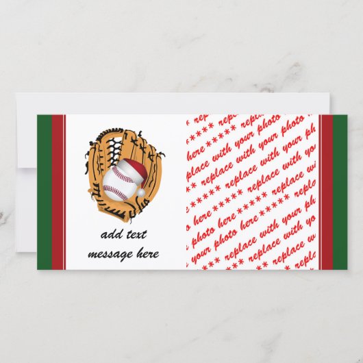 Cartes Pour Fêtes Annuelles Noël Baseball Mitt et Ball (Devant)