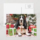 Cartes Pour Fêtes Annuelles Noël - Basset Hound - Jasmine (Devant / Derrière)