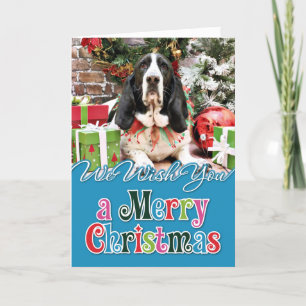 Cartes Pour Fêtes Annuelles Noël - Basset Hound - Jasmine