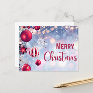 Cartes Pour Fêtes Annuelles Noël Baubles rouges pendre Joyeux Noël