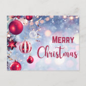 Cartes Pour Fêtes Annuelles Noël Baubles rouges pendre Joyeux Noël (Devant)