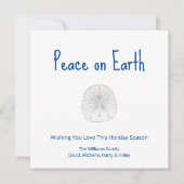 Cartes Pour Fêtes Annuelles Noël Beach Dollar de sable Paix sur Terre (Devant)