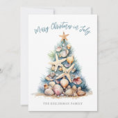 Cartes Pour Fêtes Annuelles Noël Beach Tree En Juillet (Devant)