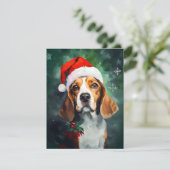 Cartes Pour Fêtes Annuelles Noël beagle (Debout devant)