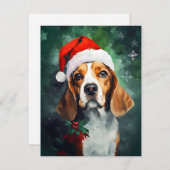 Cartes Pour Fêtes Annuelles Noël beagle (Devant / Derrière)