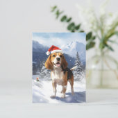 Cartes Pour Fêtes Annuelles Noël beagle (Debout devant)