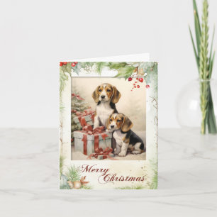 Cartes Pour Fêtes Annuelles Noël Beagle vintage