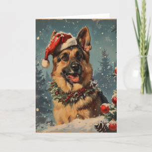 Cartes Pour Fêtes Annuelles Noël berger allemand