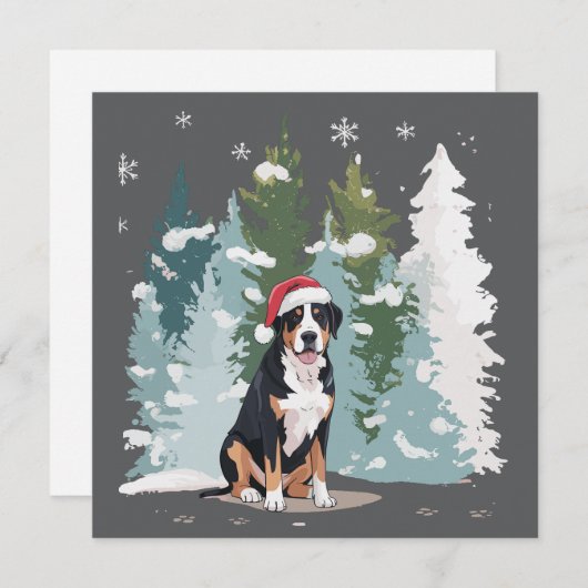 Cartes Pour Fêtes Annuelles Noël Bernese Mountain Chien Maman Chien Puppet Hiv (Devant / Derrière)