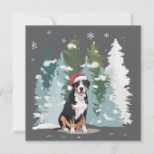 Cartes Pour Fêtes Annuelles Noël Bernese Mountain Chien Maman Chien Puppet Hiv (Devant)