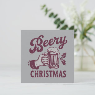 Cartes Pour Fêtes Annuelles Noël Bière Vintage Bière Fête Xmas