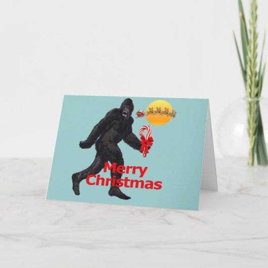 Cartes Pour Fêtes Annuelles Noël Bigfoot (Devant)