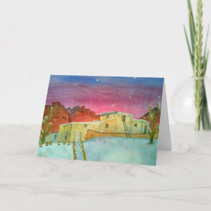 Cartes Pour Fêtes Annuelles Noël blanc à l'aquarelle de Sedona