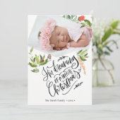 Cartes Pour Fêtes Annuelles Noël blanc | Aquarelle feuillage plat (Debout devant)