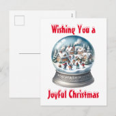 Cartes Pour Fêtes Annuelles Noël blanc du Globe des neiges (Devant / Derrière)