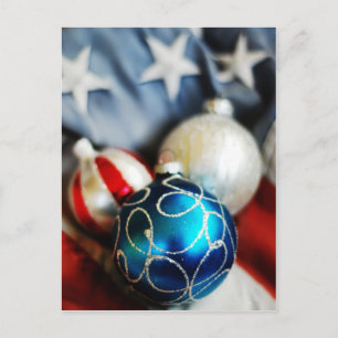 Cartes Pour Fêtes Annuelles Noël blanc et bleu rouge