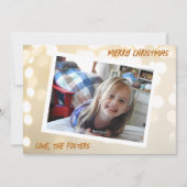 Cartes Pour Fêtes Annuelles Noël Blanc et Or Bokeh Photo Fête (Devant)