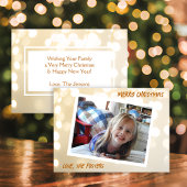 Cartes Pour Fêtes Annuelles Noël Blanc et Or Bokeh Photo Fêtes