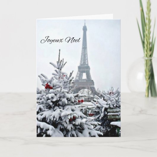 Cartes Pour Fêtes Annuelles Noël blanc français (Devant)