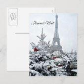 Cartes Pour Fêtes Annuelles Noël blanc français (Devant / Derrière)